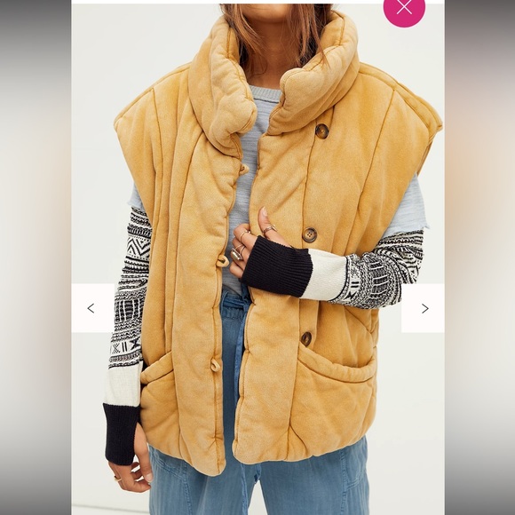 Free People Jackets & Blazers - Free People Roll With Us Cotton Puffer Vest In Honey Ginger